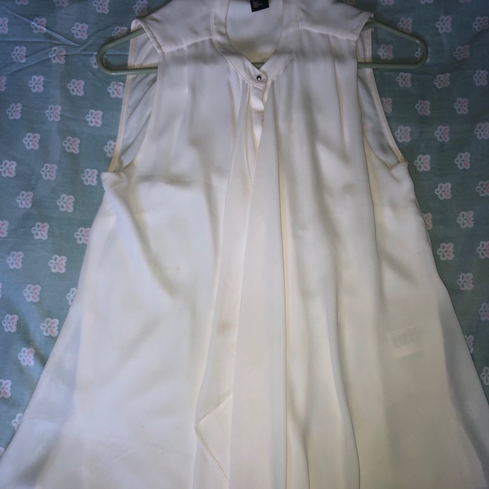 White flowing chiffon blouse